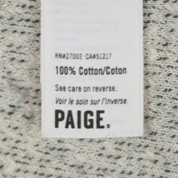 Paige Martine Women's Small Cream Gray V-Neck Tight Knit Sweater - Picture 10 of 11